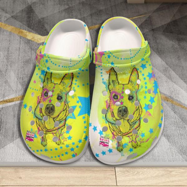 Clogs mit Hundemotiv Amy3 - Gartenschuhe, Gummischuhe, bunt, Unisex, Grösse 36-43, Mischling, Mix, AmStaff, Staffordshire, Staff, Pitbull, Pit, SOKA, Listenhund